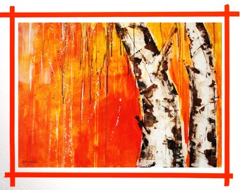 PANDO IN DUSK 3 I Painting I 70 x 50 cm I Acrylic paint on canvas I Painting I Pando tree in Utah I 2020 I Single piece I Unique