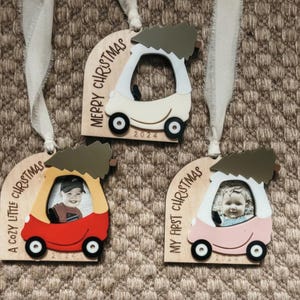 Cozy Coupe Ornament | Baby&#39;s First Christmas | Christmas Ornament | Push Car Ornament | Christmas Car Ornament |