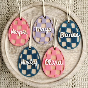 Easter Basket Tag, Personalized Easter Basket Name Tag, Custom Easter Tag, Acrylic Bunny Tag, Custom Easter Bunny Tag, Personalized Name Tag
