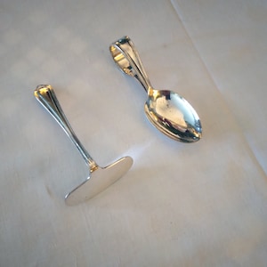 Antikes Babybesteck um 1920 Vintage EPNS Sheffield versilbert Taufgeschenk