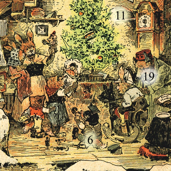 Advent calendar Christmas of animals