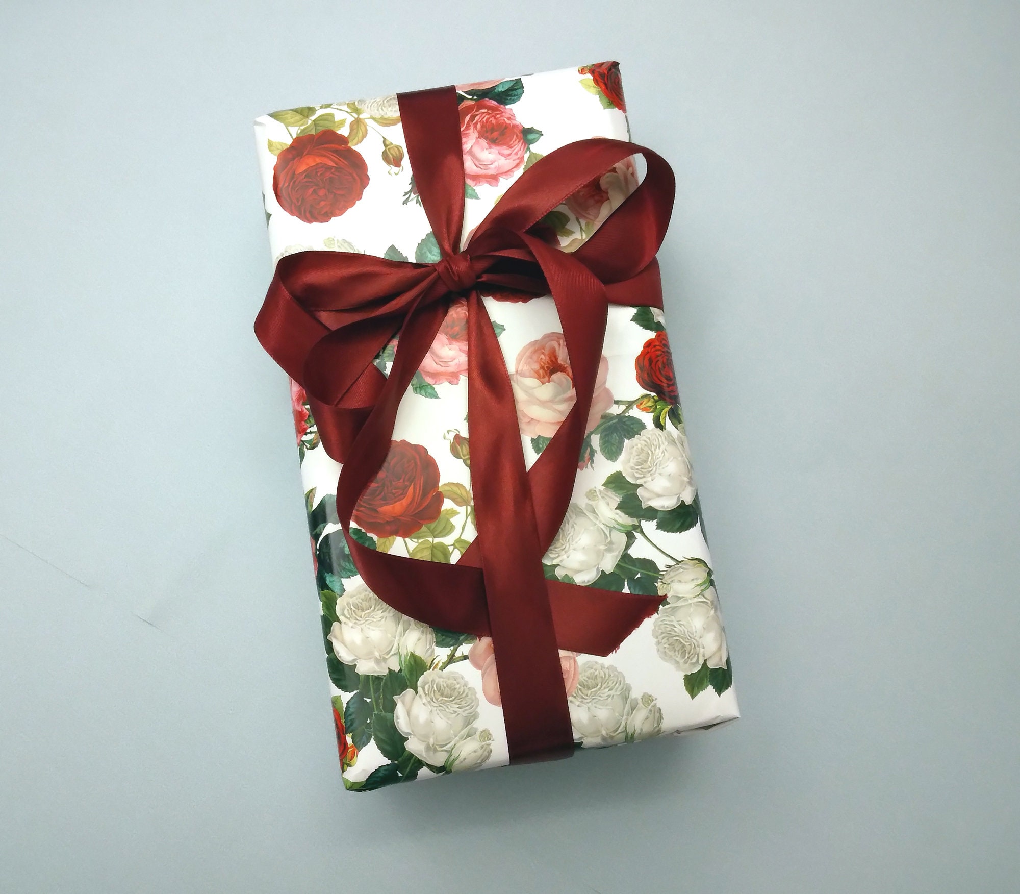Rose Wrapping Paper Craft Paper According to Redoute as Individual or as a  Set of 10 Identical Patterns 