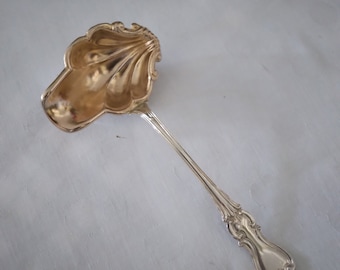 small sauce spoon or cream spoon solid silver Sweden from 1869 gold plated inside
