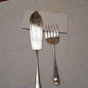 Antikes Vorlegebesteck für Fischgerichte um 1900 Vintage EPNS Sheffield versilbert Vorlegebesteck