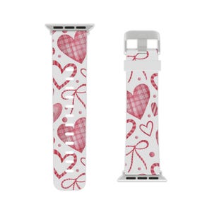 Valentine&#39;s Day Watch Band for Apple Watch, Cute Heart Pattern, Gift for Him and Her, Customizable, Love Themed, Fashion Accessory