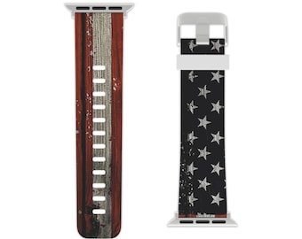 Patriotic Apple Watch Band, Star-Spangled Strap, USA Flag Design, Ideal for Independence Day, Memorial Day, Gift for Veterans