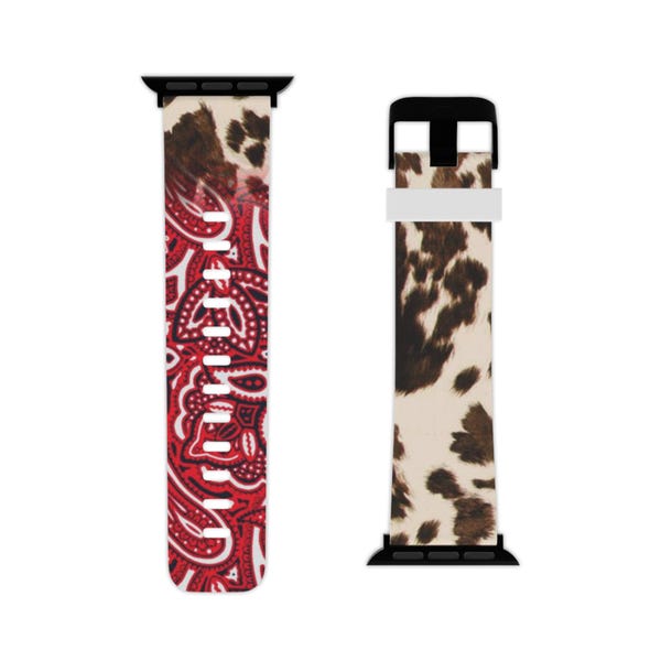 Wild West Apple Watch Band, Boho Cow Print Design, Country Lovers, Cowboy, Cowgirl, Great for Gifts, Fitness, Fashion, Everyday Wear