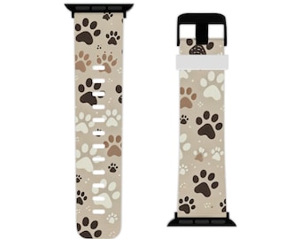 Tassavtrycksklockarmband för Apple Watch, trendig present till djurälskare, veterinär, hundkattklockarmband, perfekt för djurälskare