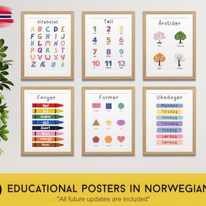 Affiches pédagogiques en norvégien | Læremateriell på Norsk | Impressions éducatives pour les enfants | TÉLÉCHARGEMENT NUMÉRIQUE