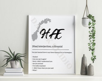 Norwegian expression (hæ) | printable wall art | DIGITAL DOWNLOAD PRINT