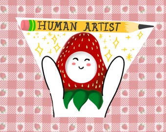 Human Artist Waterproof Sticker: Anti-AI Art