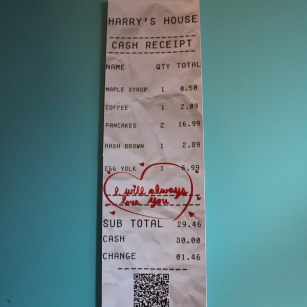 Receipt Bookmark, Harry Styles Bookmark, Keep Driving Harry Styles, Harry Styles Merch, Booktok