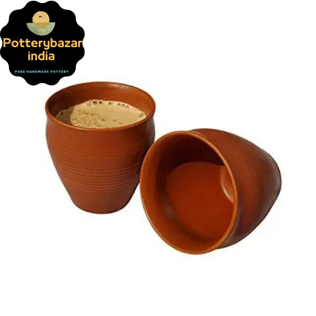 Unglazed claycups handmade Indian Traditional Style set of 6&12 In