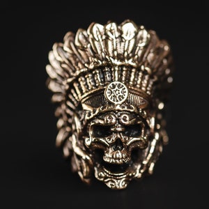 Knife lanyard bead "Indian Chief" paracord bracelet knife bead brass paracord bead