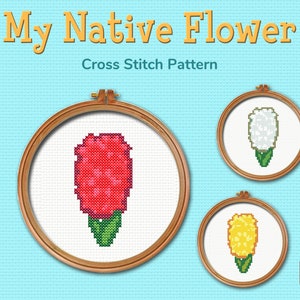 ACNH Hyacinth cross stitch pattern, DIY easy embroidery, Pdf digital instant download