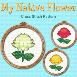ACNH Lily cross stitch pattern, DIY easy embroidery, Pdf digital instant download