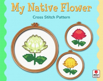 ACNH Lily cross stitch pattern, DIY easy embroidery, Pdf digital instant download