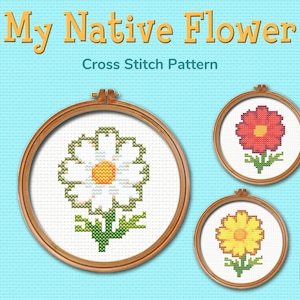 ACNH Cosmos cross stitch pattern, DIY easy embroidery, Pdf digital instant download