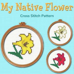 ACNH Lily cross stitch pattern, DIY easy embroidery, Pdf digital instant download