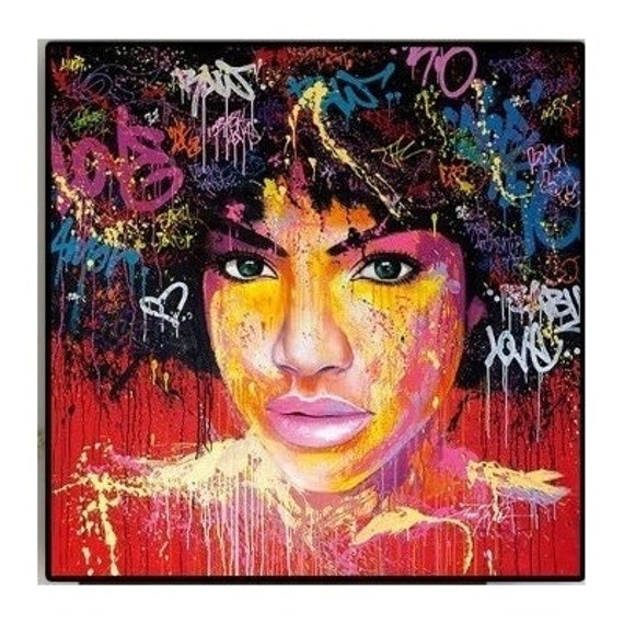 Portrait Graffiti de Femme Afro-Américaine