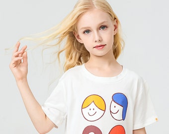 Bister Happy Face Short Sleeve T-Shirt White Designed in France