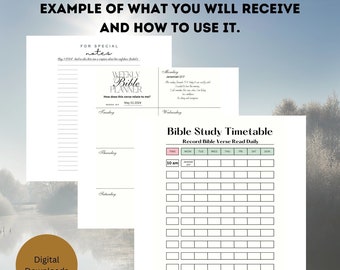 Spiritual Journey Planner: Daily Bible Verses & Notes (Digital Download)