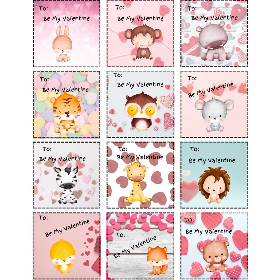 Kids Valentine Printable Cards Classroom Valentines - Etsy