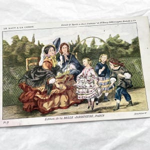 Jaren 1900 - Grote oude ansichtkaart uit La belle Jardinière - Victoriaanse handelskaart - Kinderspellen - Franse handel