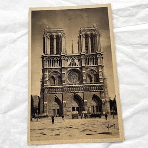 Década de 1940 - Postal de París - Atrio de Notre Dame - Postal francesa no escrita - Vistas de París