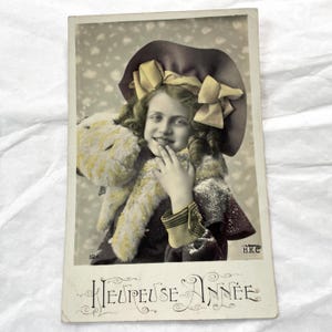 Década de 1920 - Cartão postal francês vintage Criança - Cartão postal antigo escrito - cartão postal antigo da década de 1920