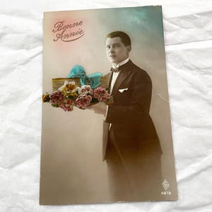 1921 - Postal vintage francesa Hombres - Postal antigua escrita - Postal de principios del siglo XX