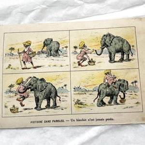 Anni 1900 - Cartolina antica - "Storia senza parole: una benedizione non si perde mai" - Au chien fidèle - cartolina commerciale vittoriana