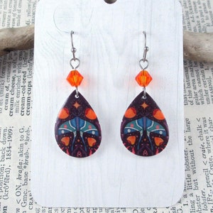 Luna Moth Earrings, Cottagecore Teardrop Earring, Insect Jewelry, Nature Gift for Her, Whimsical Earrings, Bug Enthusiast, Natural Aesthetic