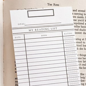 Digital Printable Bookmark, Library Card Reading List, Keep track of books, Download Pdf File, Now Double-sided!