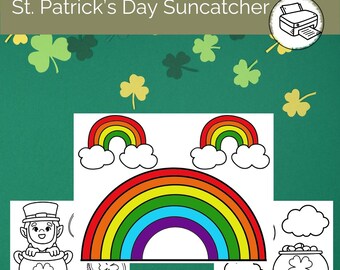 St. Patrick's Day Suncatcher Craft: Shamrock Printable (Digital Download)