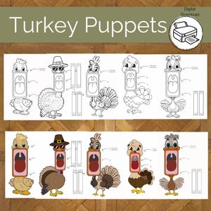 Può includere: Modello di burattino di tacchino stampabile per bambini. Il modello stampabile include una versione a colori e in bianco e nero del burattino di tacchino. Il tacchino ha una grande bocca che si apre e si chiude. Il burattino è perfetto per i lavoretti di Ringraziamento o per i bambini da usare nei giochi di finzione.