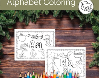 Alphabet Coloring Pages: ABC Printable for Toddlers (Digital Download)