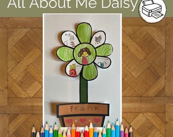 Hoja de trabajo "Todo sobre mí": Página para colorear de regreso a clases (Descarga digital imprimible)