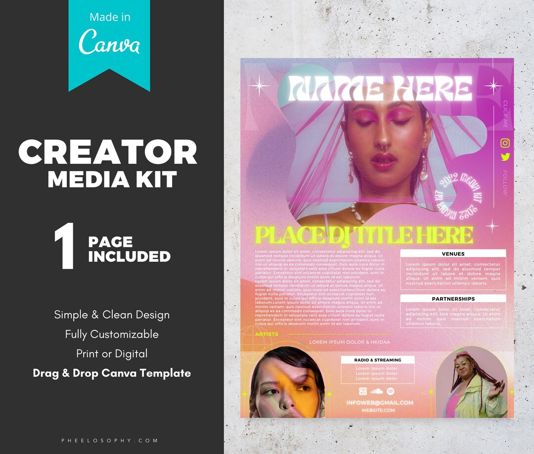Creator Media Kit One Page for Beginners CANVA TEMPLATED - Etsy