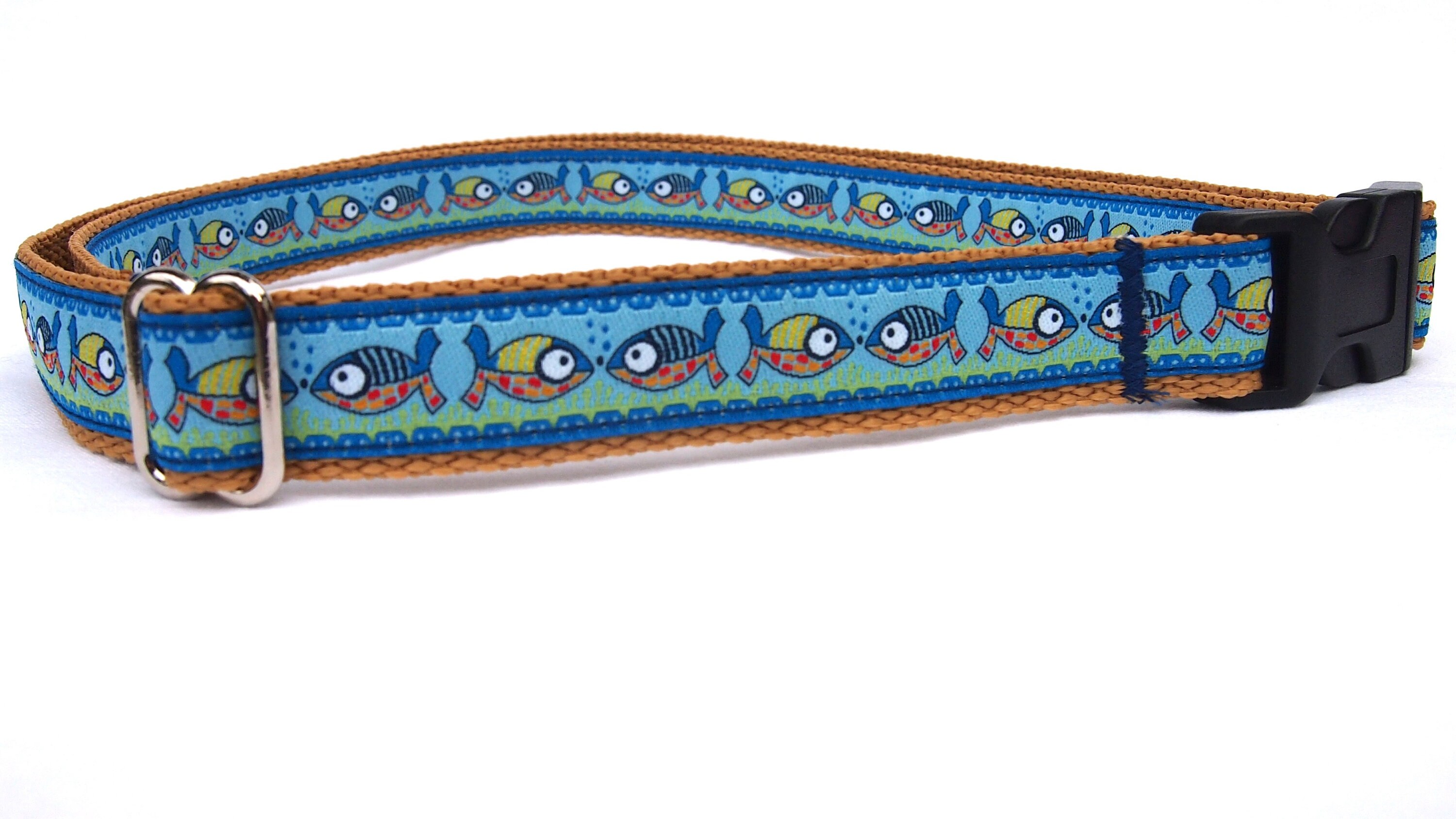 Beige belt for children - fish - underwater world - blubber - gift for communion, birthday, Easter, robust, adjustable, washable, flexible