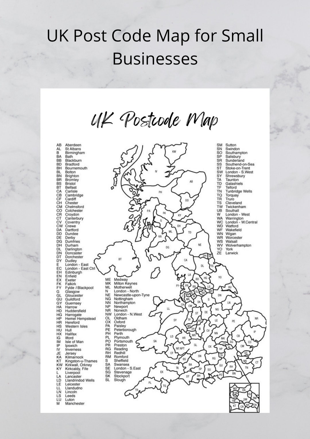 Uk postcode map for small businesses order map sales map track