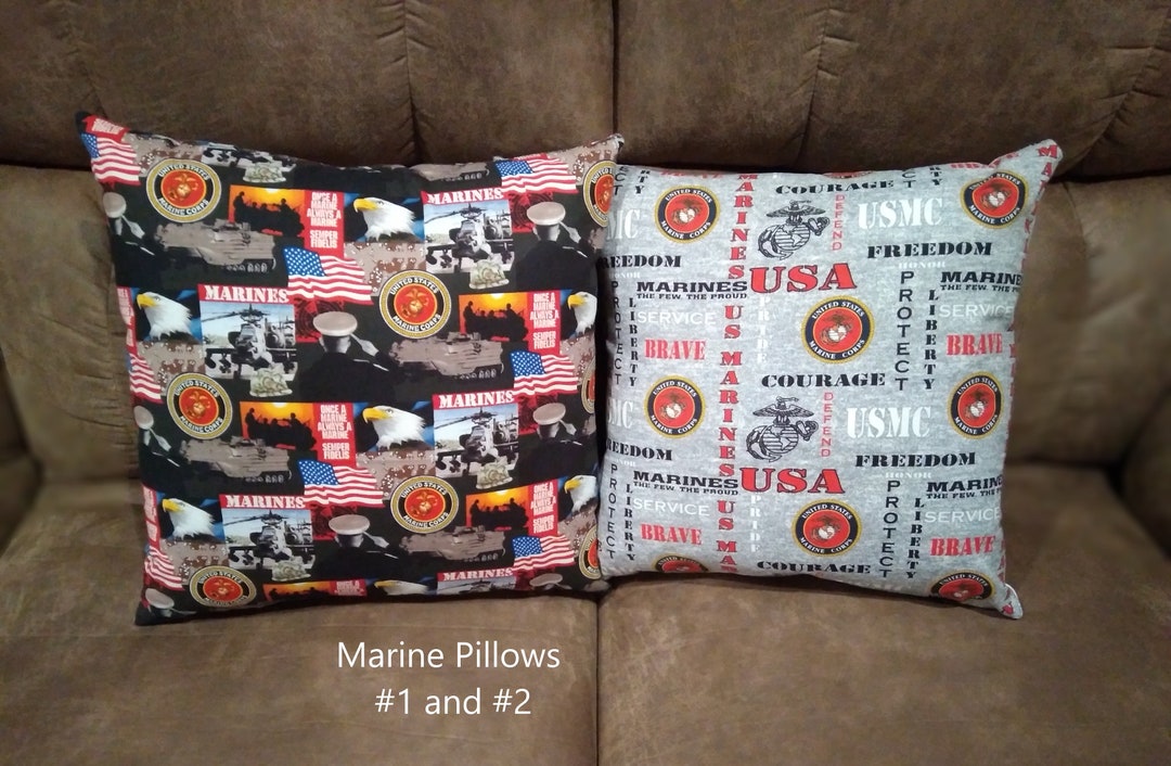 Marine Military Pillow Covers, Pillows With Inserts, Pillows With Decorative Buttons, Great Way
