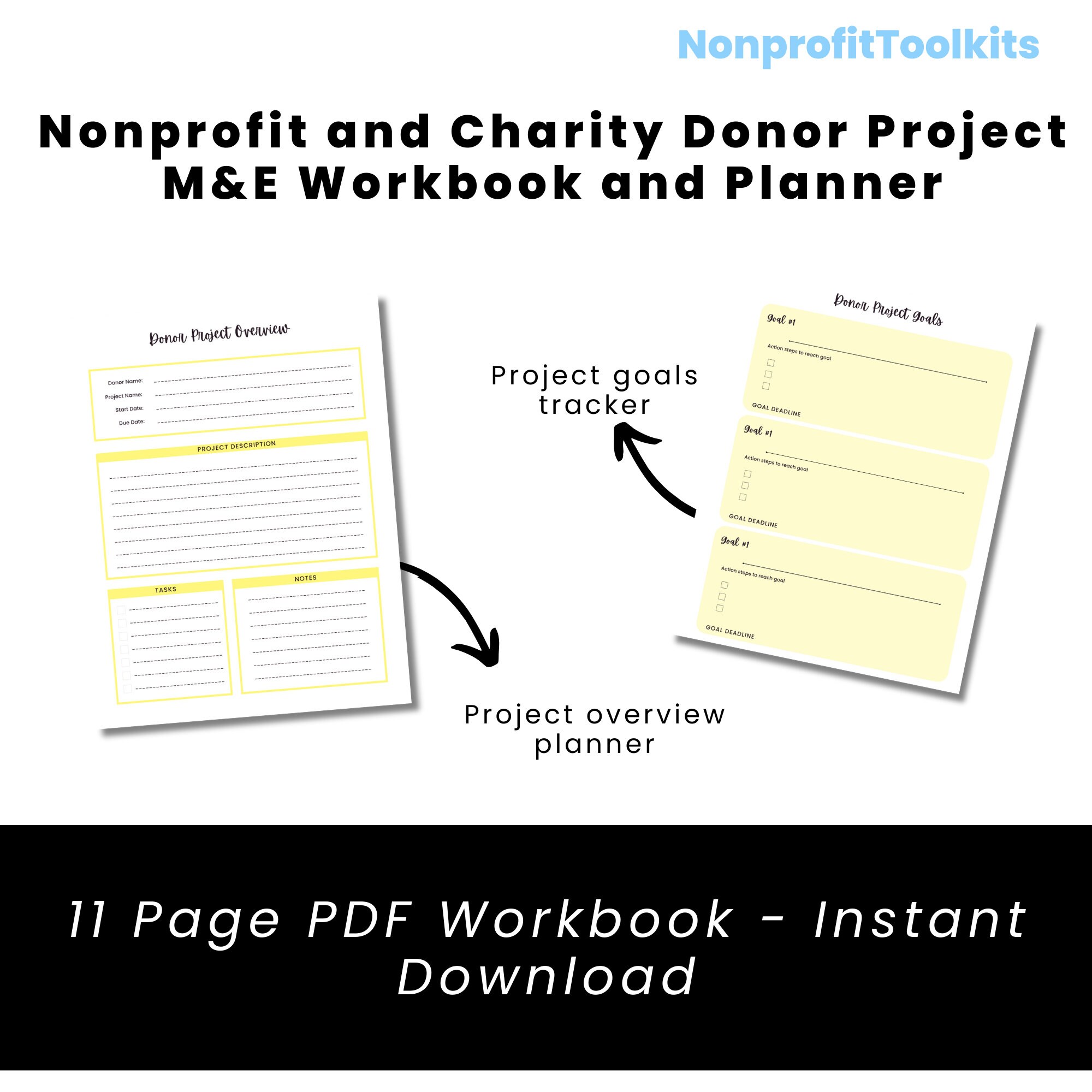 Nonprofit and Charity Donor Project M&E Workbook and Planner ...