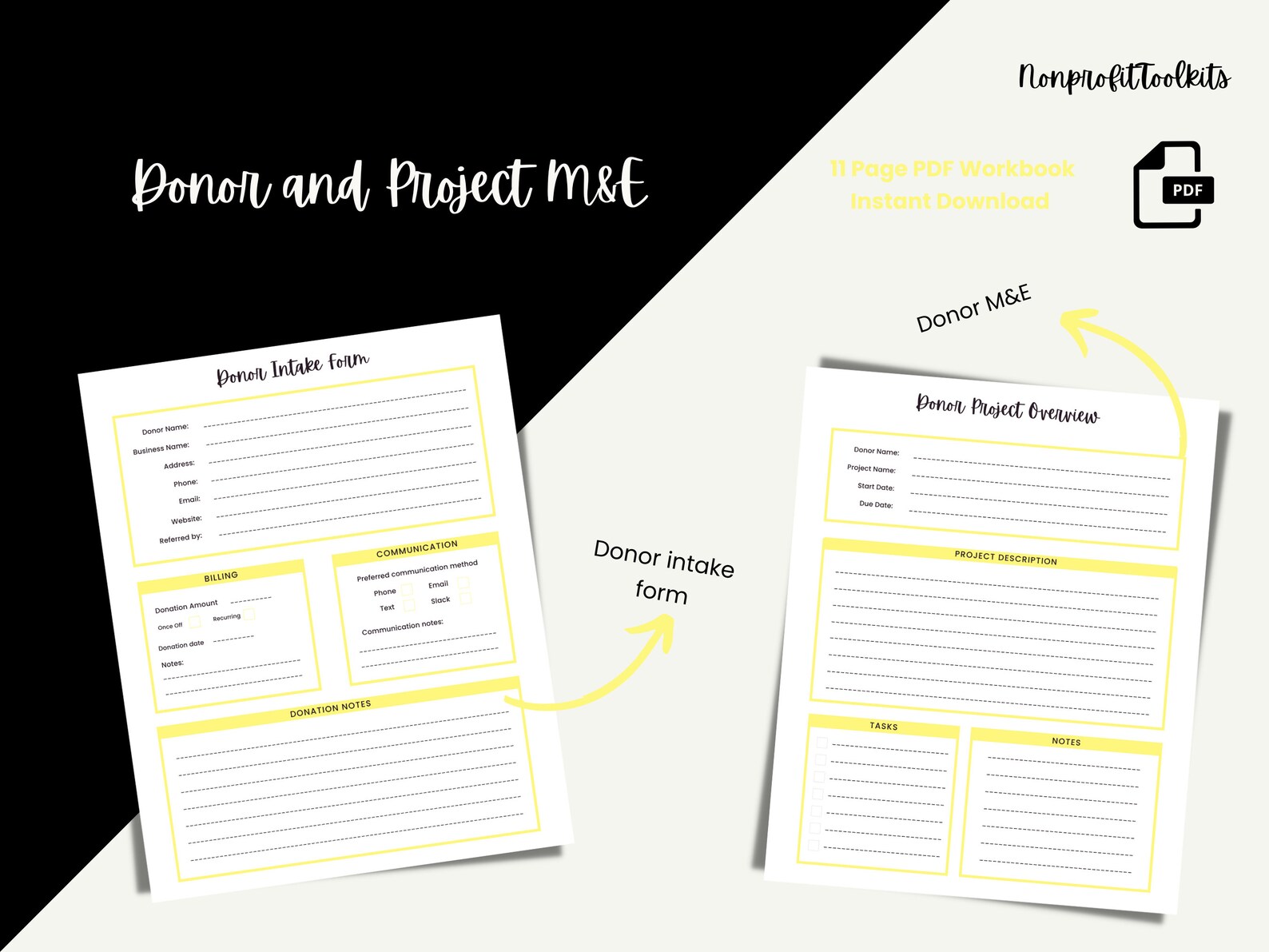 Nonprofit and Charity Donor Project M&E Workbook and Planner ...