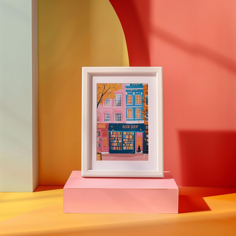 Poster Library Print Book Wall Art Pastel Art New York Art