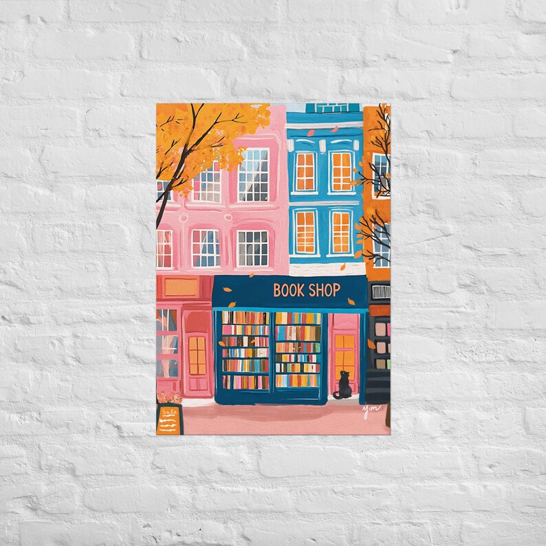 Poster Library Print Book Wall Art Pastel Art New York Art