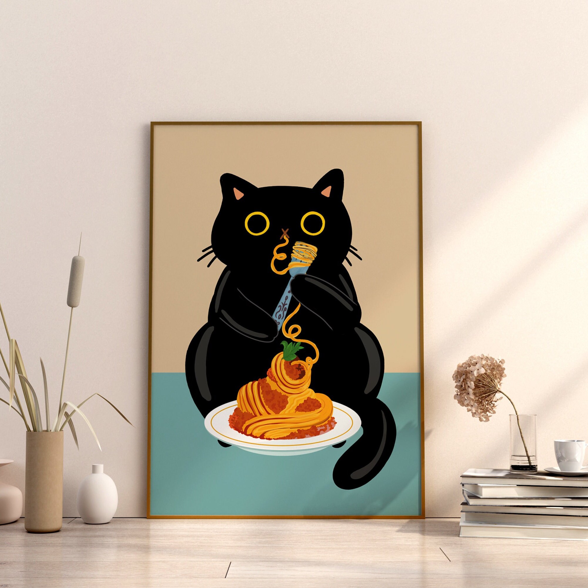 Coffee cat poster