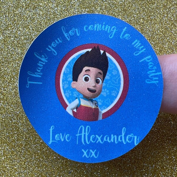 Paw Patrol Birthday Stickers Etsy UK