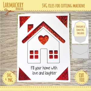 Welcome Home Card SVG - Carte de pendaison de crémaillère SVG - Carte de vœux SVG - New Home Svg - Fichiers Svg pour la découpe - Cricut Svg’s