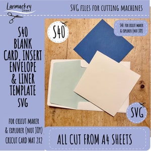 S40 SVG, S40 Karte Vorlage, Insert Card Template, Cricut Card SVG, Cricut SVG, Cricut 2x2, Blanko Karte